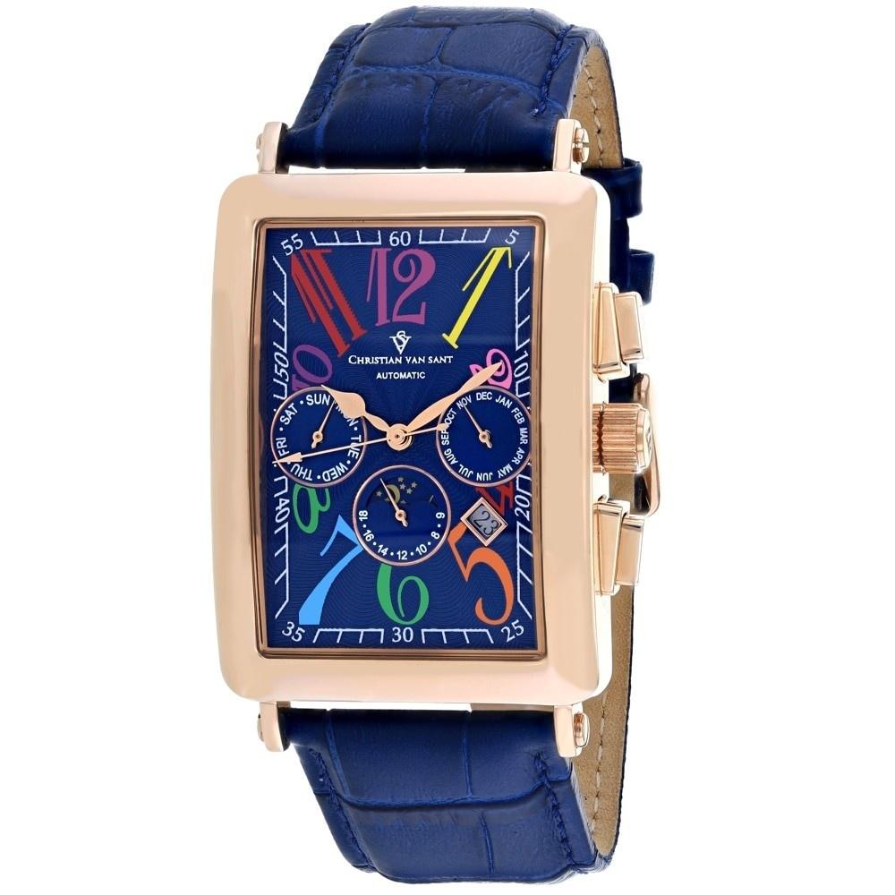 Christian Van Sant Men's CV9144 Prodigy Blue Leather Watch