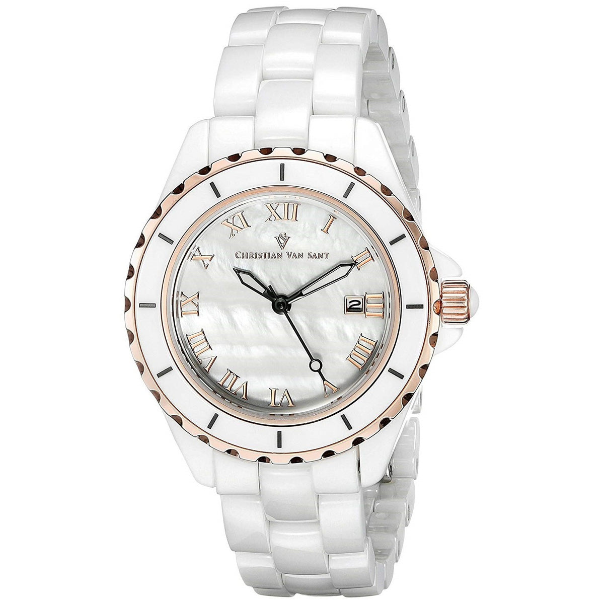 Christian Van Sant Women's CV9412 Palace White Ceramic Watch