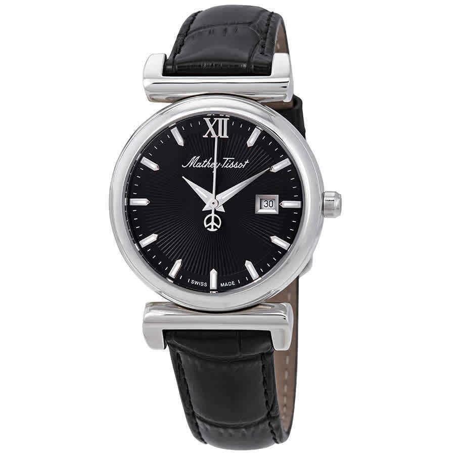 Mathey-Tissot Women's D410ALN Elegance Black Leather Watch