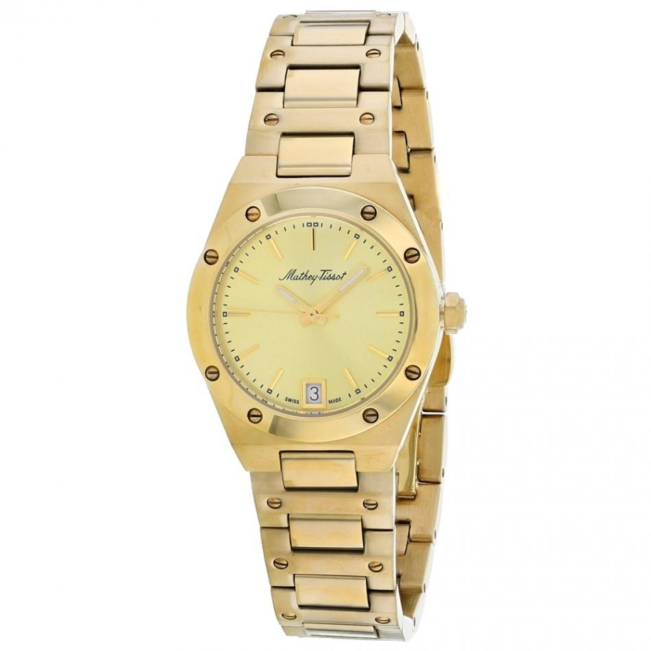 Mathey-Tissot Women&#39;s D680PDI Eliser Gold-Tone Stainless Steel Watch