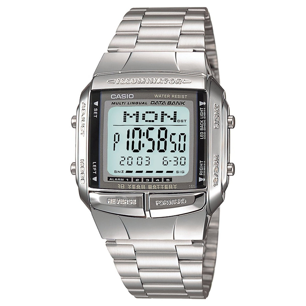 Casio Women&#39;s DB-360-1A Classic Digital Stainless Steel Watch