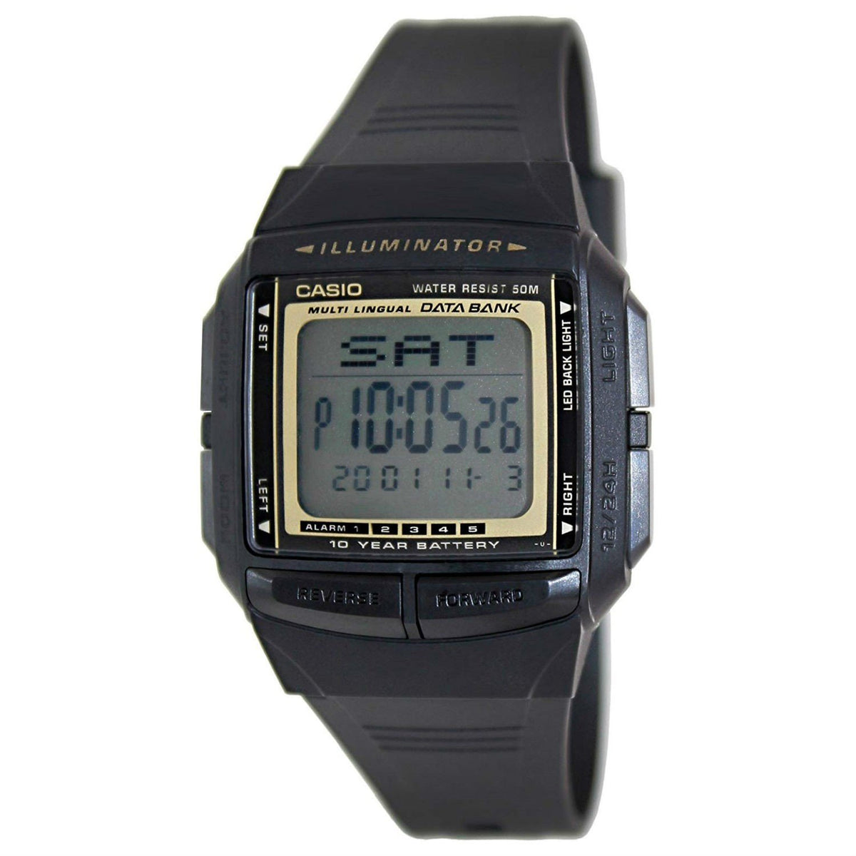 Casio Men's DB36-9A Databank Black Resin Watch