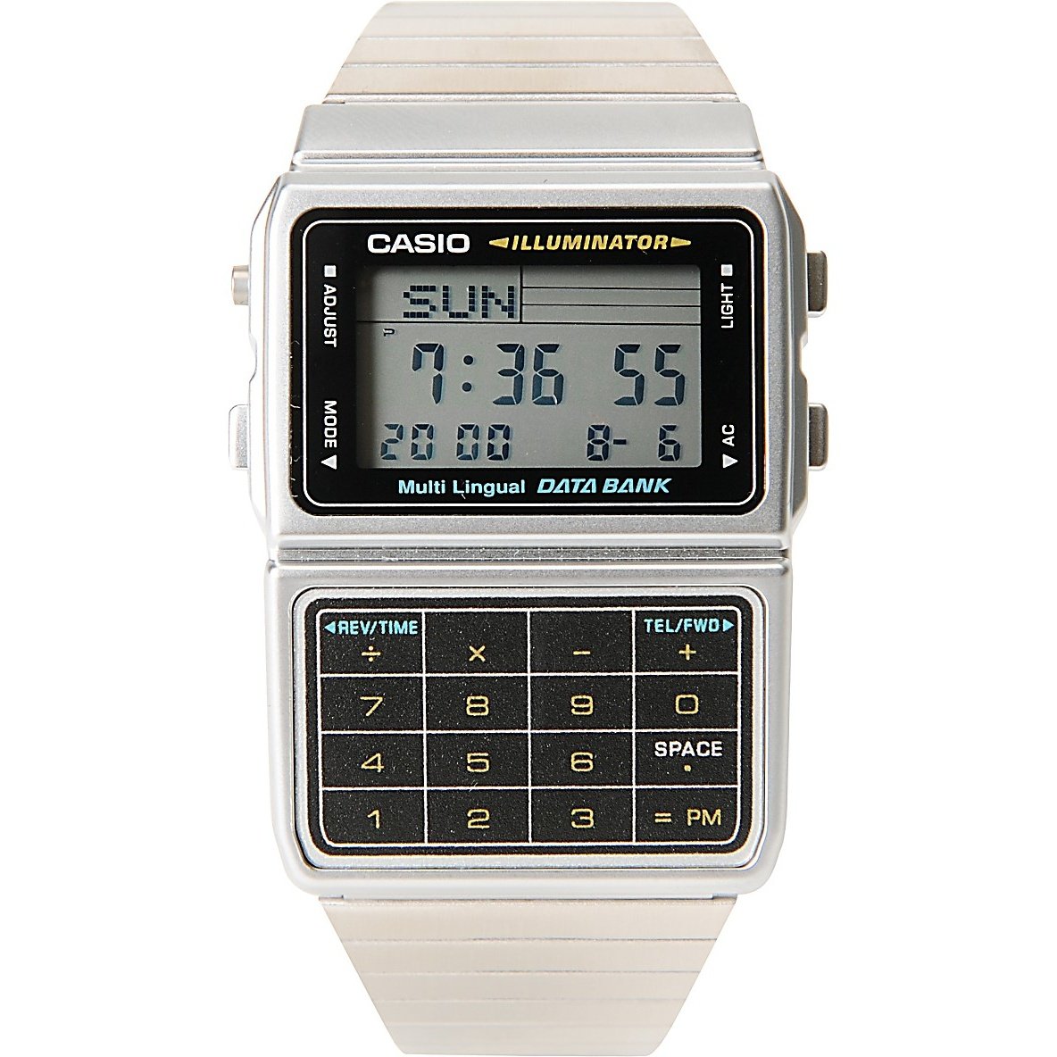 Casio Men&#39;s DBC611-1 Databank Calculator Stainless Steel Watch