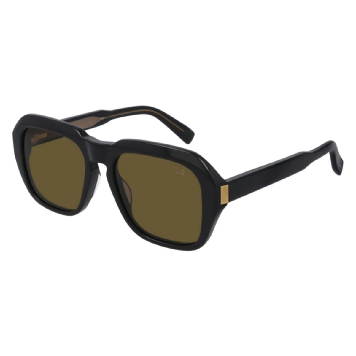 Dunhill Unisex Sunglasses Spring Summer 2021 Black Brown Nylon Nylon Shiny DU0001S 001