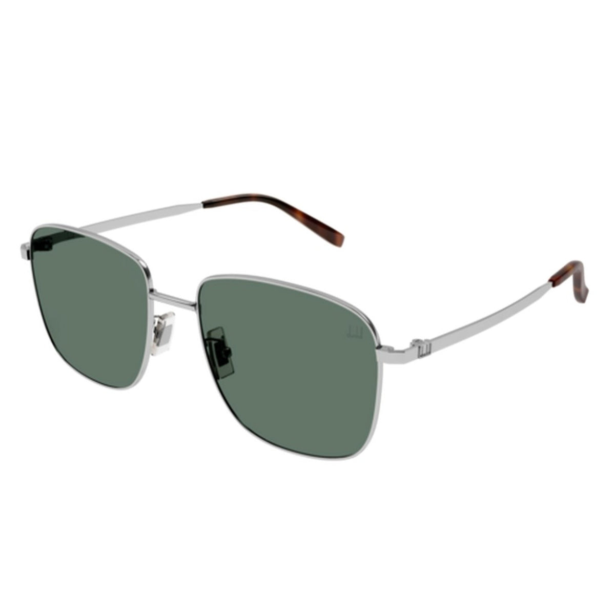 Dunhill Men's Sunglasses Fall Winter 2021 Silver Green Nylon Nylon Shiny DU0011S 001