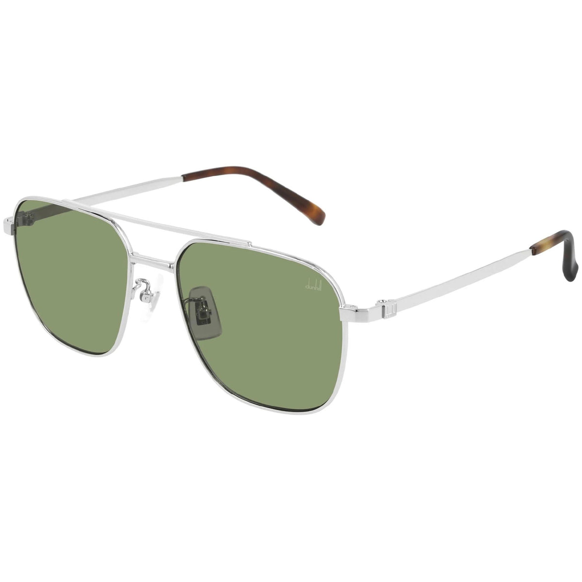 Dunhill Men's Sunglasses Spring Summer 2021 Silver Green Nylon Nylon Shiny DU0014S 004