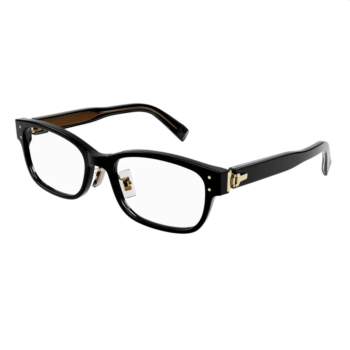 Dunhill Men's Sunglasses Spring Summer 2022 Black Transparent Demo Lens Demo Lens Shiny DU0047OA 005