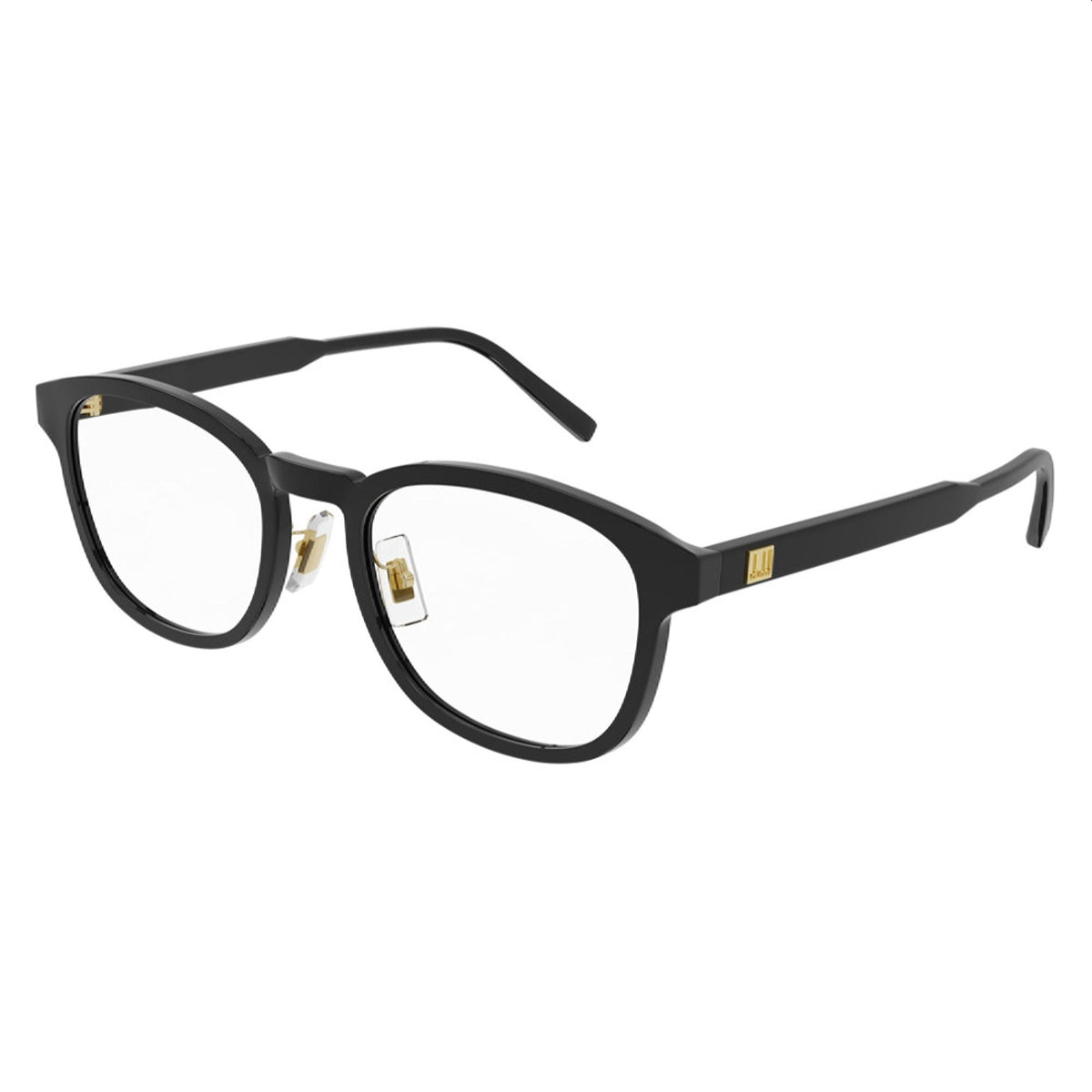 Dunhill Unisex Sunglasses Spring Summer 2022 Black Transparent Demo Lens Demo Lens Shiny DU0050OA 005