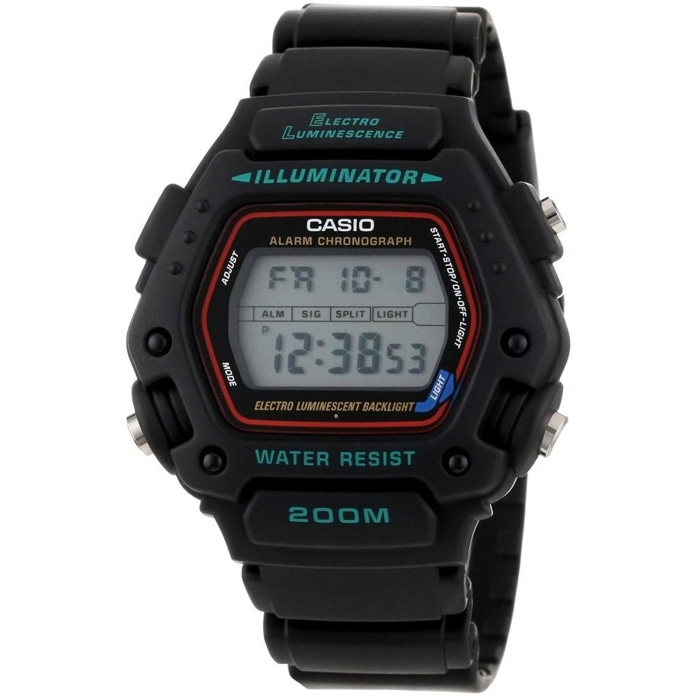 Casio Men&#39;s DW-290-1V Classic Digital Black Rubber Watch