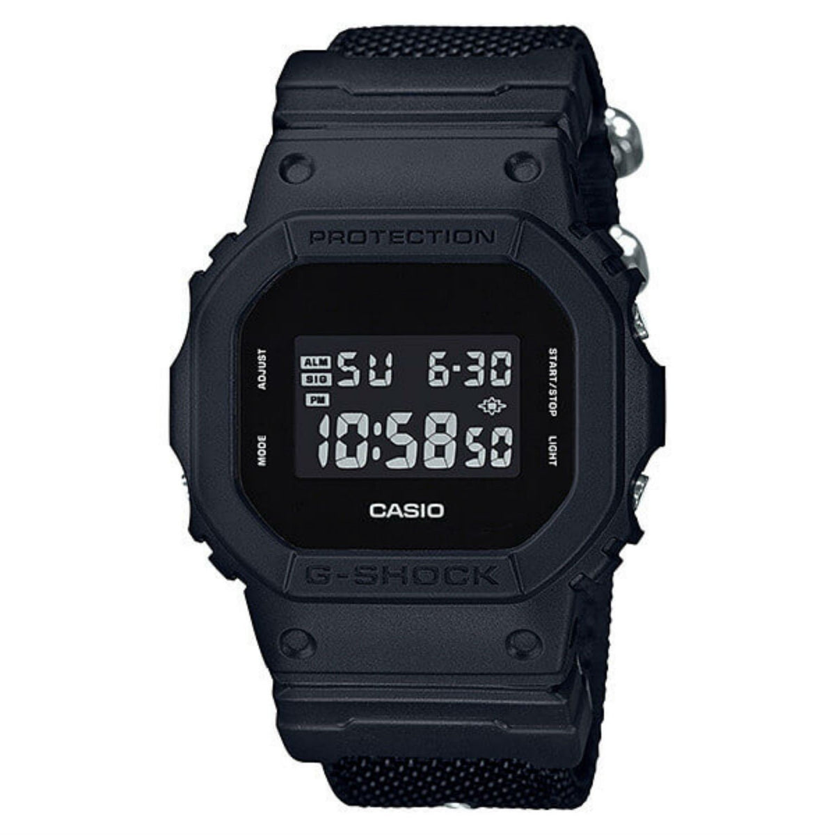 Casio Men's DW5600BBN-1 G-Shock Chronograph Black Nylon Watch