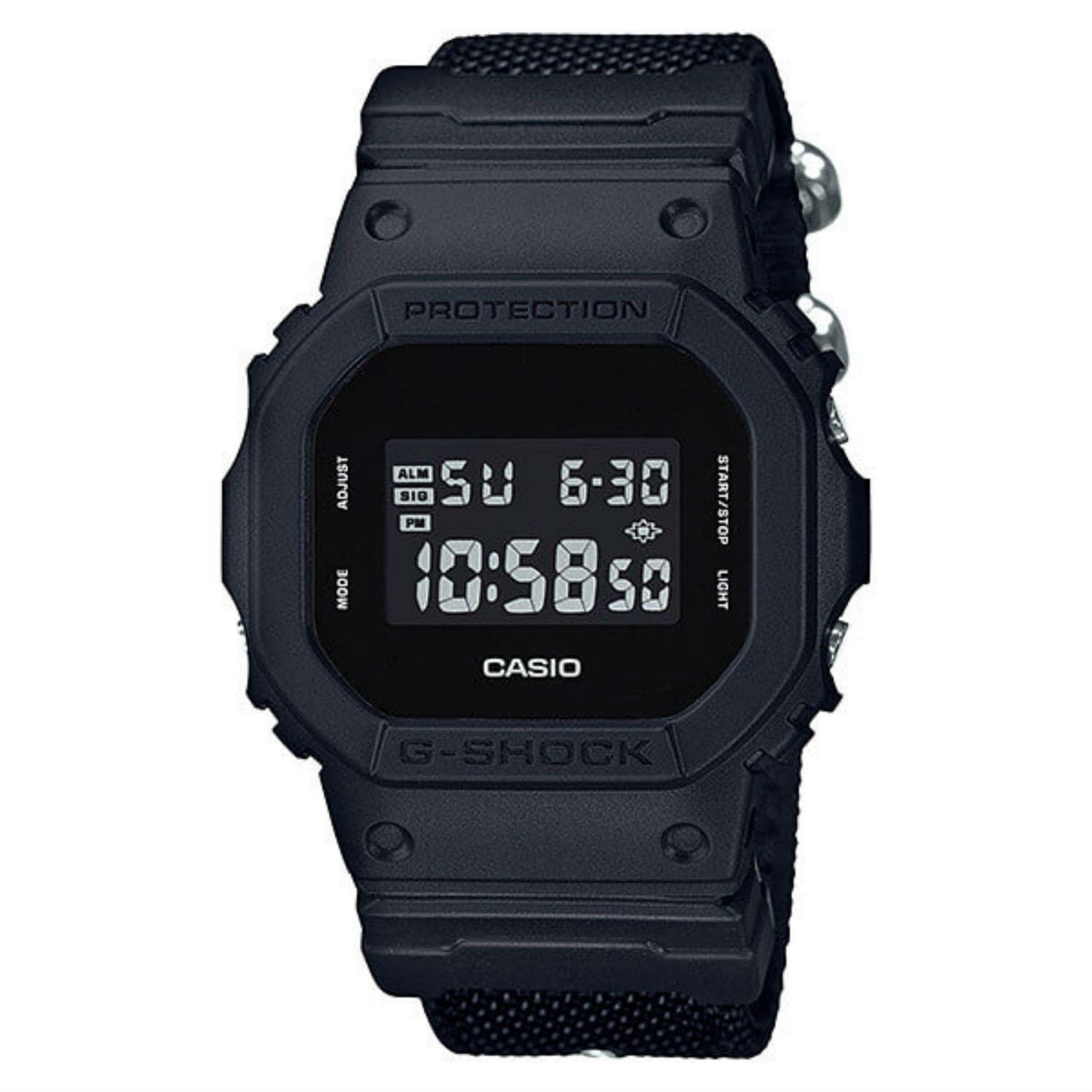 Casio Men&#39;s DW5600BBN-1 G-Shock Chronograph Black Nylon Watch