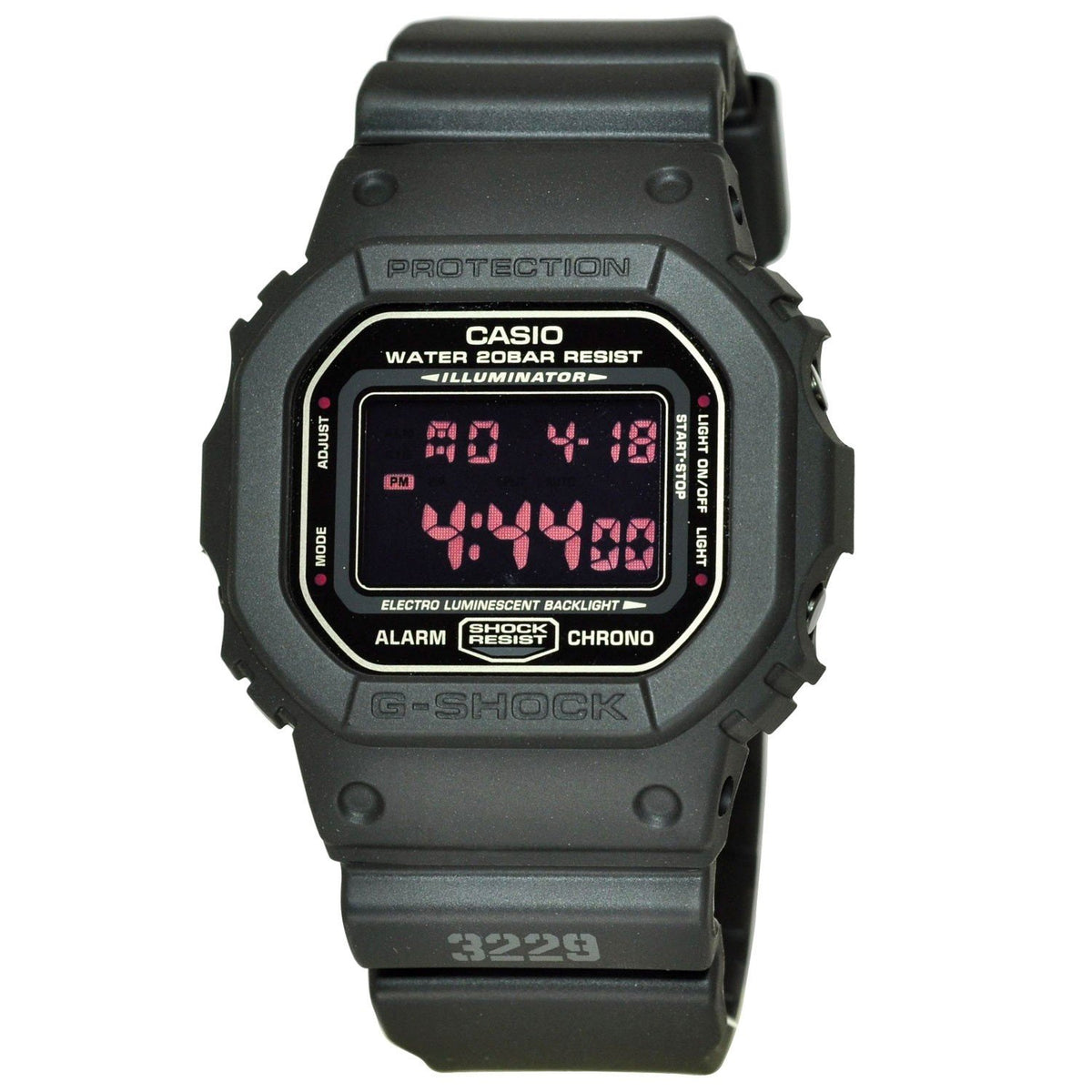 Casio Men's DW5600MS-1 G-Shock Chronograph Black Resin Watch