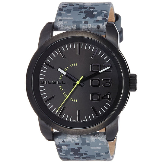 Diesel Men's DZ1664 Double Down Camouflage Grey Leather Watch