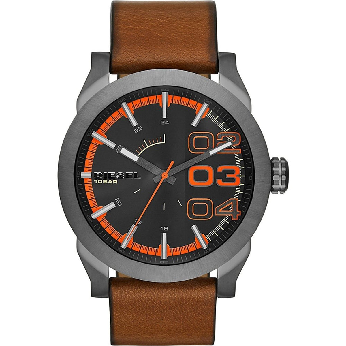 Diesel Men's DZ1680 Double Down 46 Brown Leather Watch