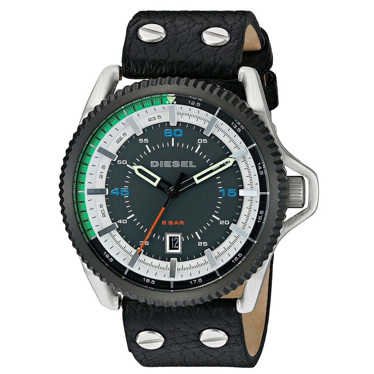 Diesel Men's DZ1717 Rollcage Black Leather Watch