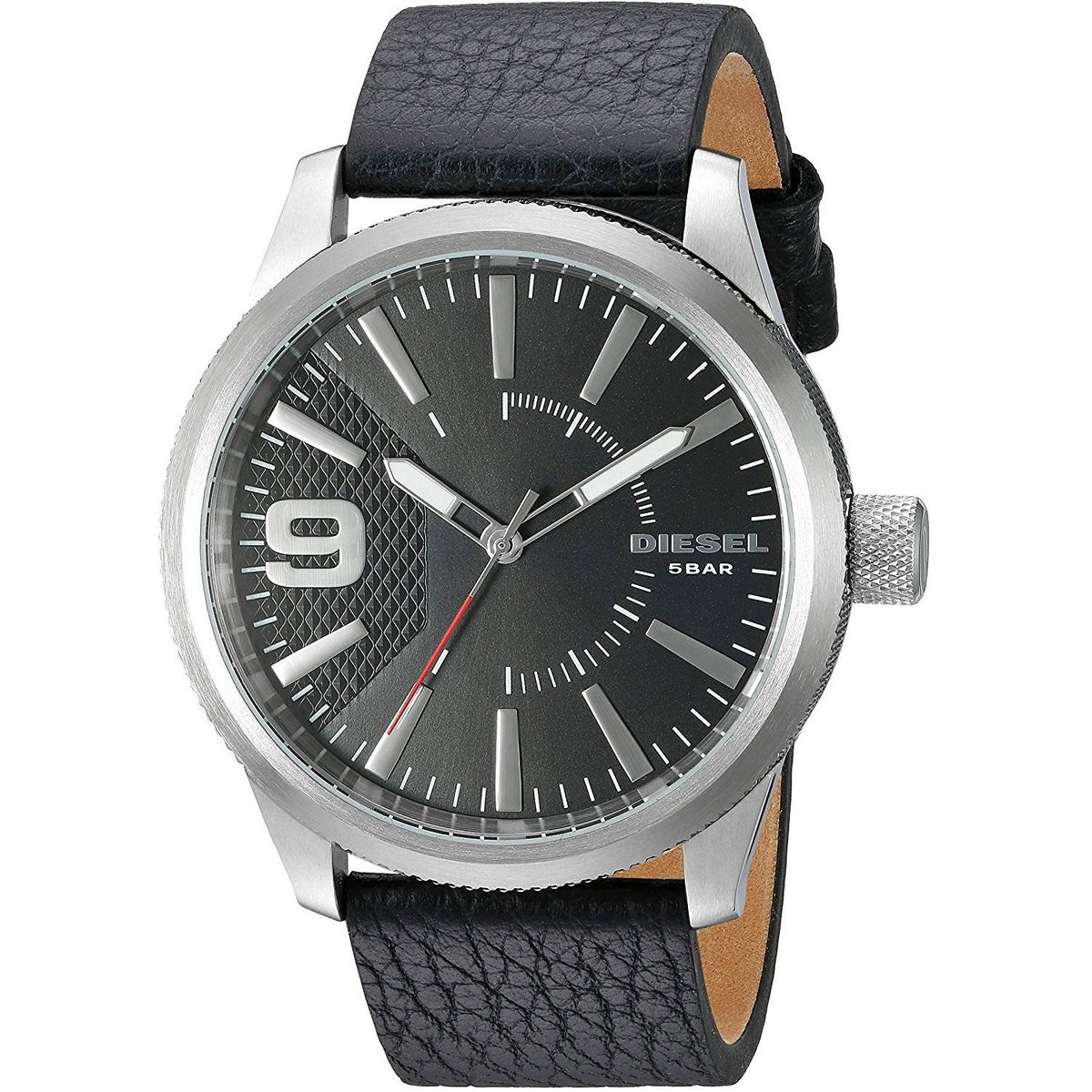 Diesel Men's DZ1766 Rasp Black Leather Watch