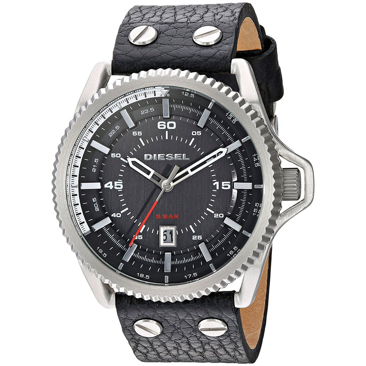 Diesel Men's DZ1790 Rollcage Black Leather Watch