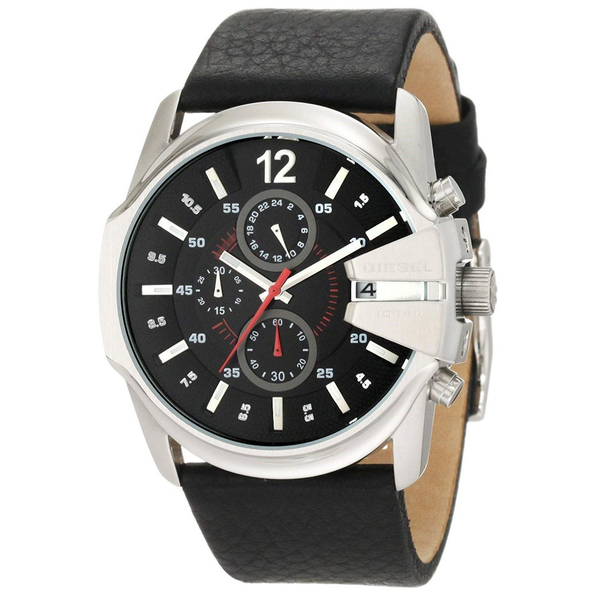 Diesel Men's DZ4182 Master Chief Chronograph Black Leather Watch