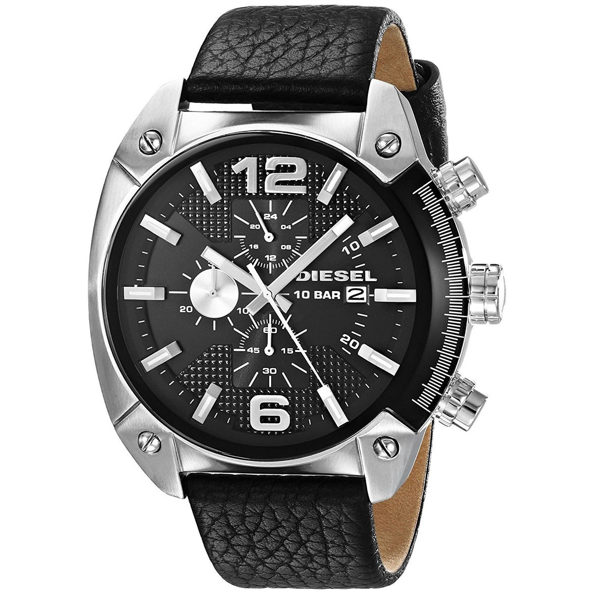 Diesel Men's DZ4341 Overflow Chronograph Black Leather Watch