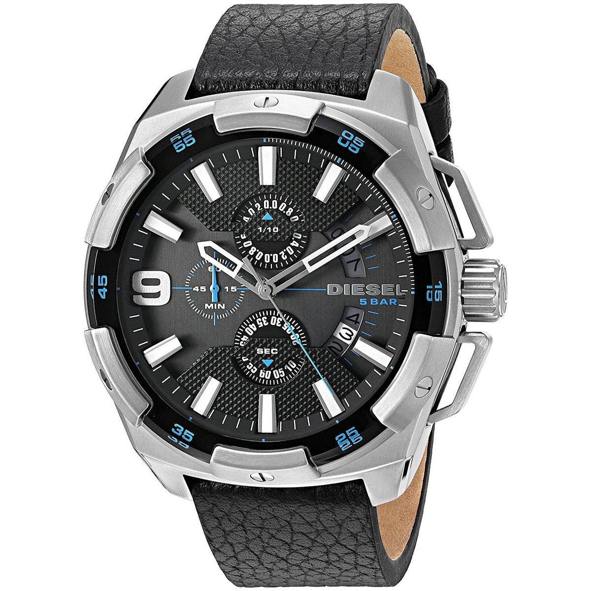 Diesel Men's DZ4392 HeavyWeight Chronograph Black Leather Watch