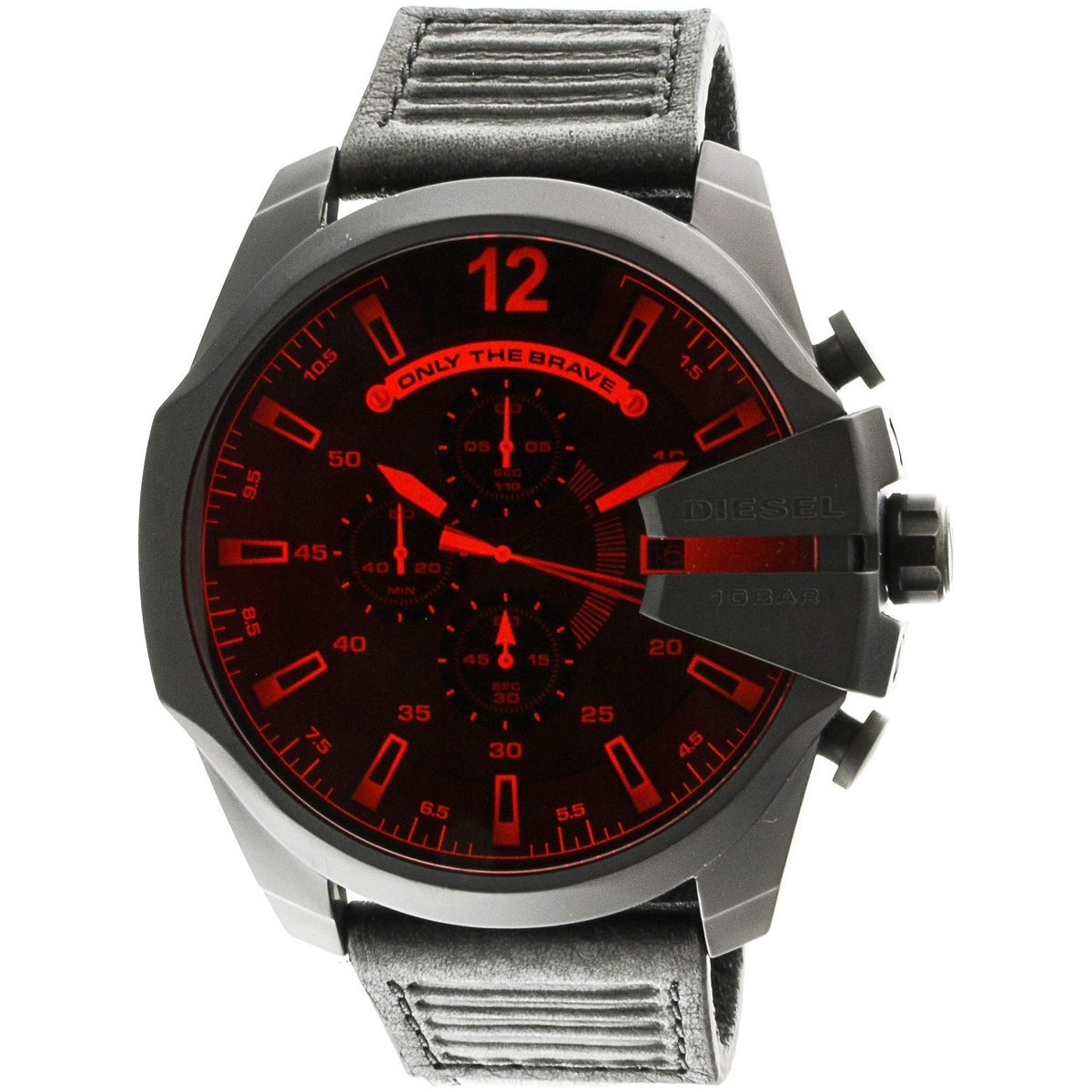 Diesel Men's DZ4460 Mega Chief Chronograph Black Leather Watch