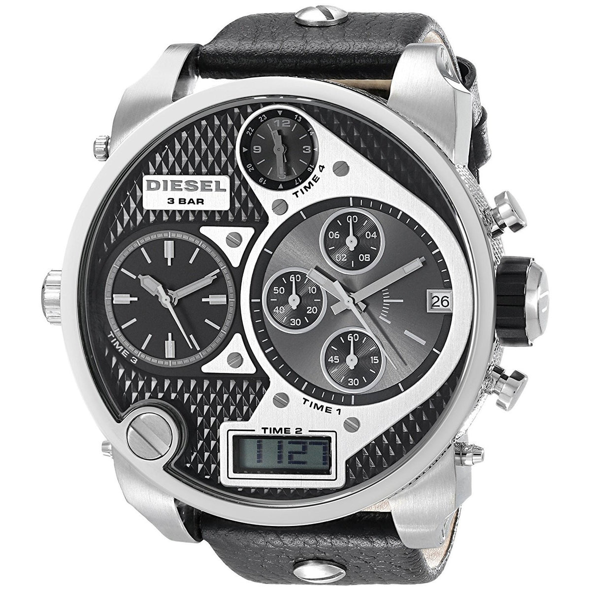 Diesel Men's DZ7125 Mr Daddy Chronograph Black Leather Watch