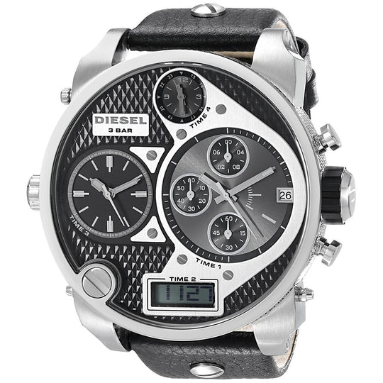 Diesel Men's DZ7125 Mr Daddy Chronograph Black Leather Watch