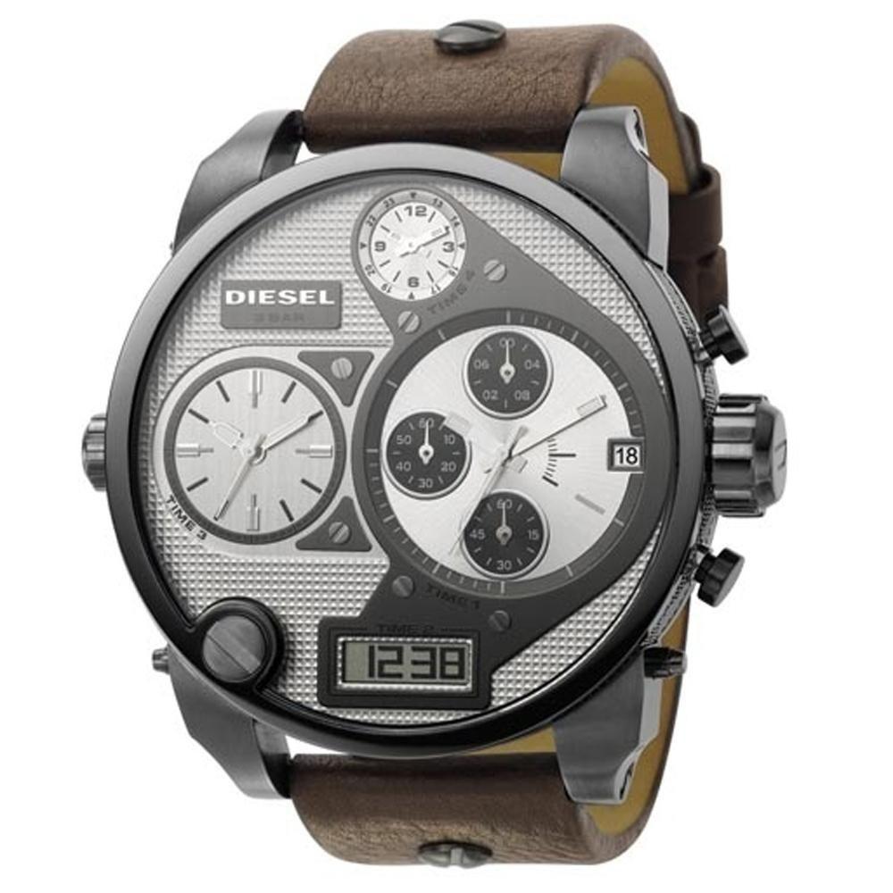 Diesel Men's DZ7126 Mr. Daddy Chronograph 4 Time Zones Digital Brown Leather Watch