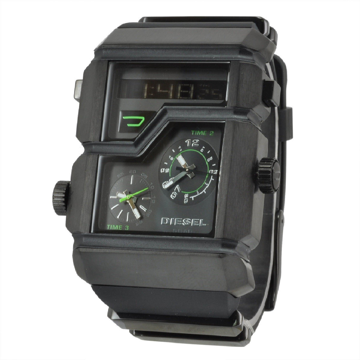 Diesel Men's DZ7177 Analog-Digital 3 Time Zones Black Resin Watch