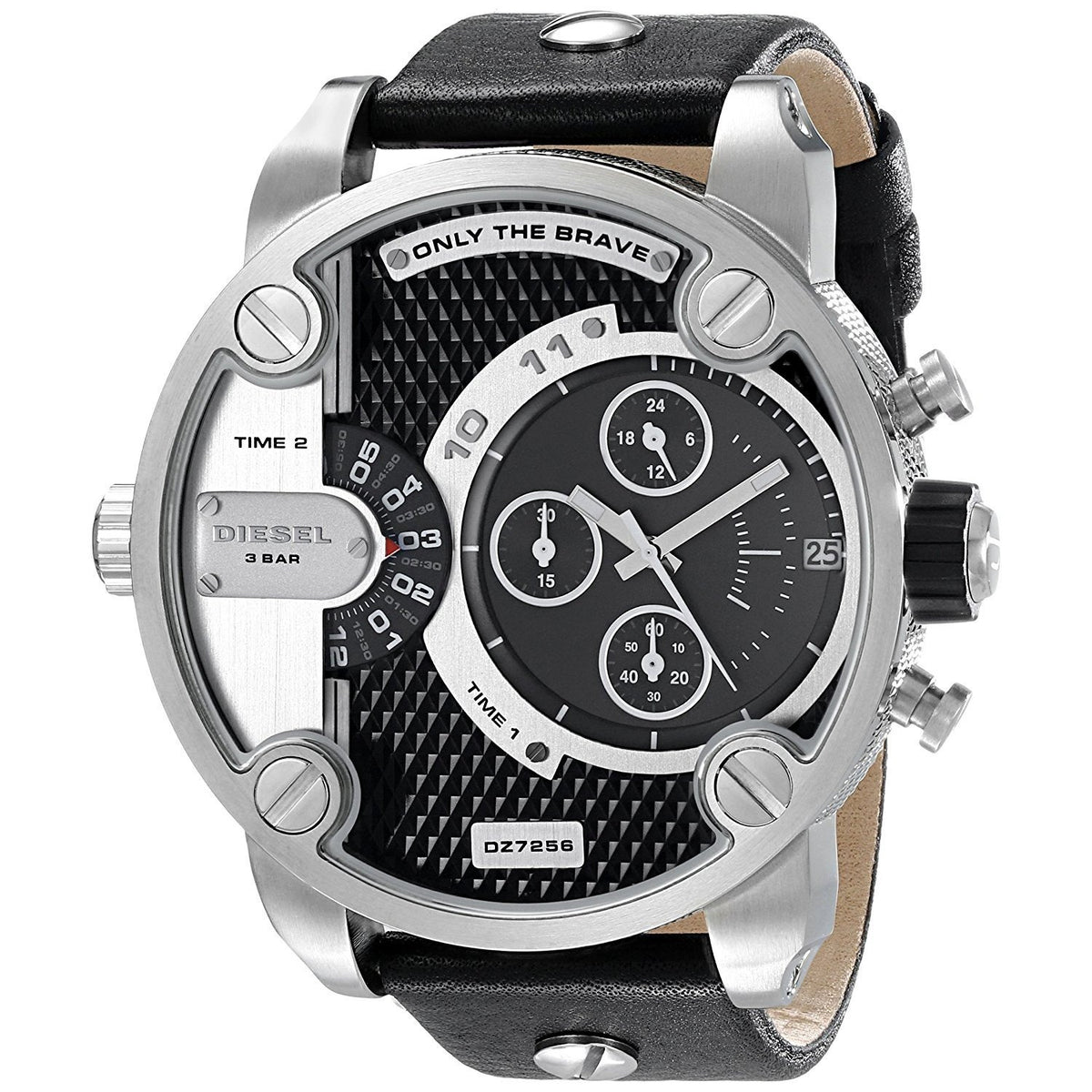Diesel Men's DZ7256 The Daddies Chronograph Black Leather Watch