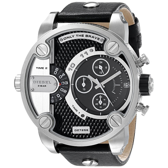 Diesel Men's DZ7256 The Daddies Chronograph Black Leather Watch