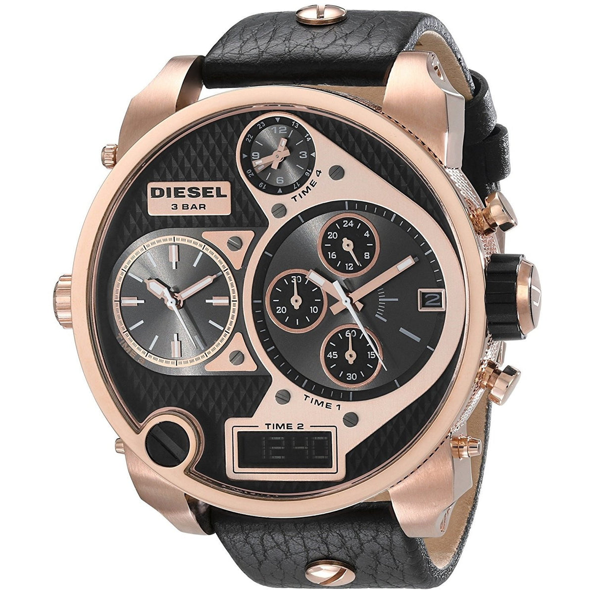 Diesel Men's DZ7261 Mr. Daddy Chronograph Black Leather Watch