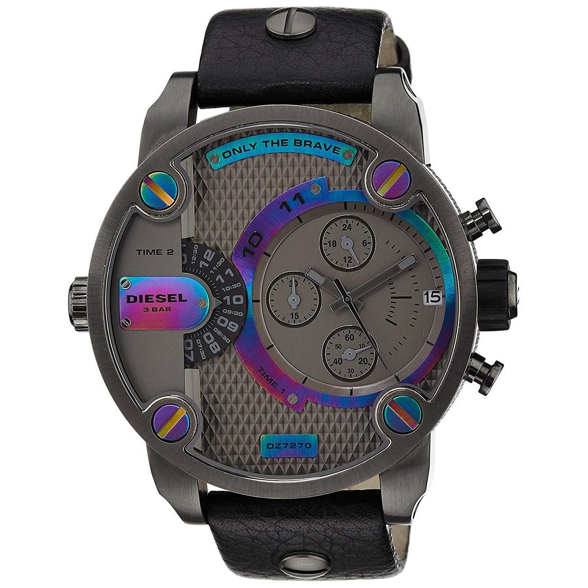 Diesel Men's DZ7270 Badass Chronograph Black Leather Watch