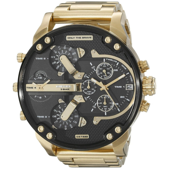 Diesel Men's DZ7333 Mr. Daddy 2.0 Chronograph 4 Time Zones Gold-Tone Stainless Steel Watch