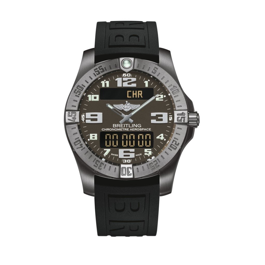 Breitling Men&#39;s E7936310-F562-152S Aerospace Evo Chronograph Black Rubber Watch