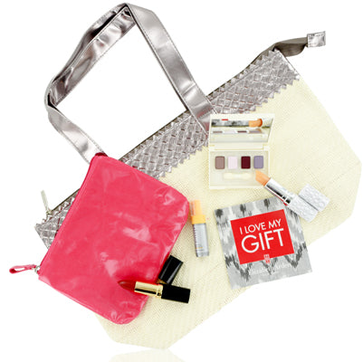 Elizabeth Arden Cool Palette Mini Makeup Set In Beige Gold Satchel 252364