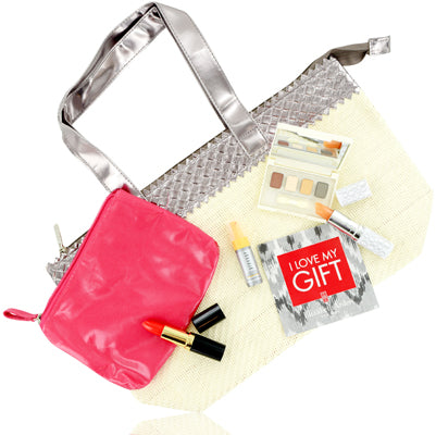 Elizabeth Arden Warm Palette Mini Makeup Set In Beige Gold Satchel 252363