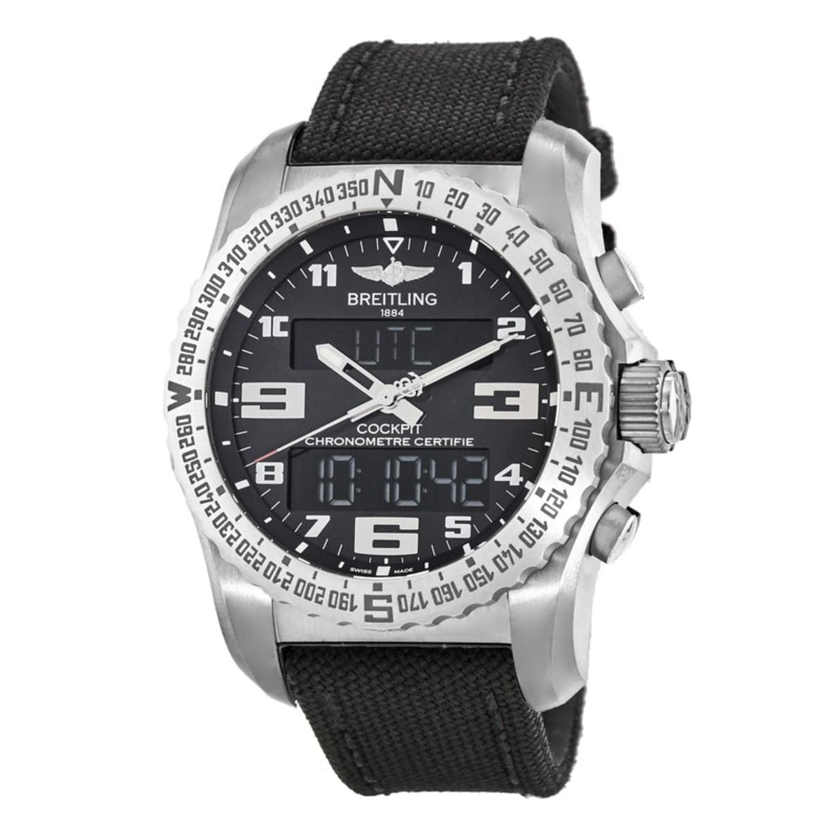 Breitling Men&#39;s EB501022-BD40-100W Cockpit  Grey Canvas Watch