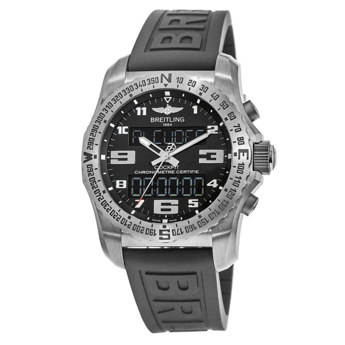 Breitling Men&#39;s EB501022-BD40-155S Cockpit  Black Rubber Watch