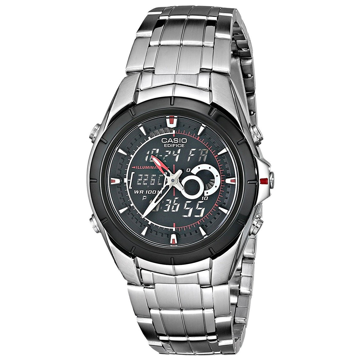 Casio Men&#39;s EFA-119BK-1AV Ana-Digi Edifice Analog-Digital Stainless Steel Watch