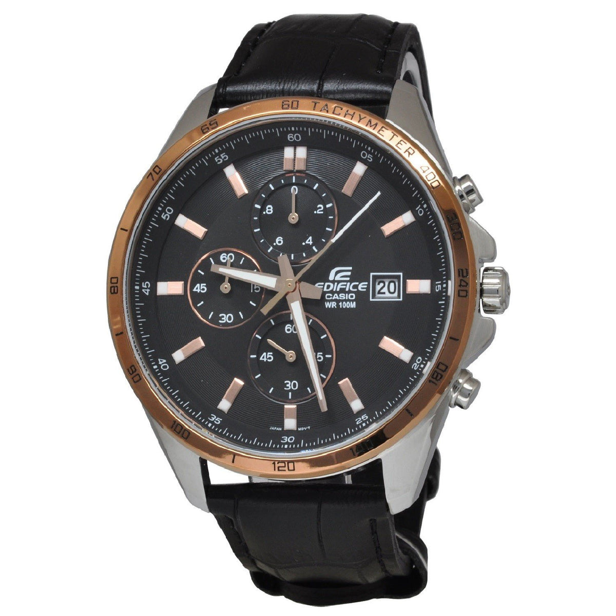 Casio Men's EFR512L-1A Edifice Chronograph Black Leather Watch