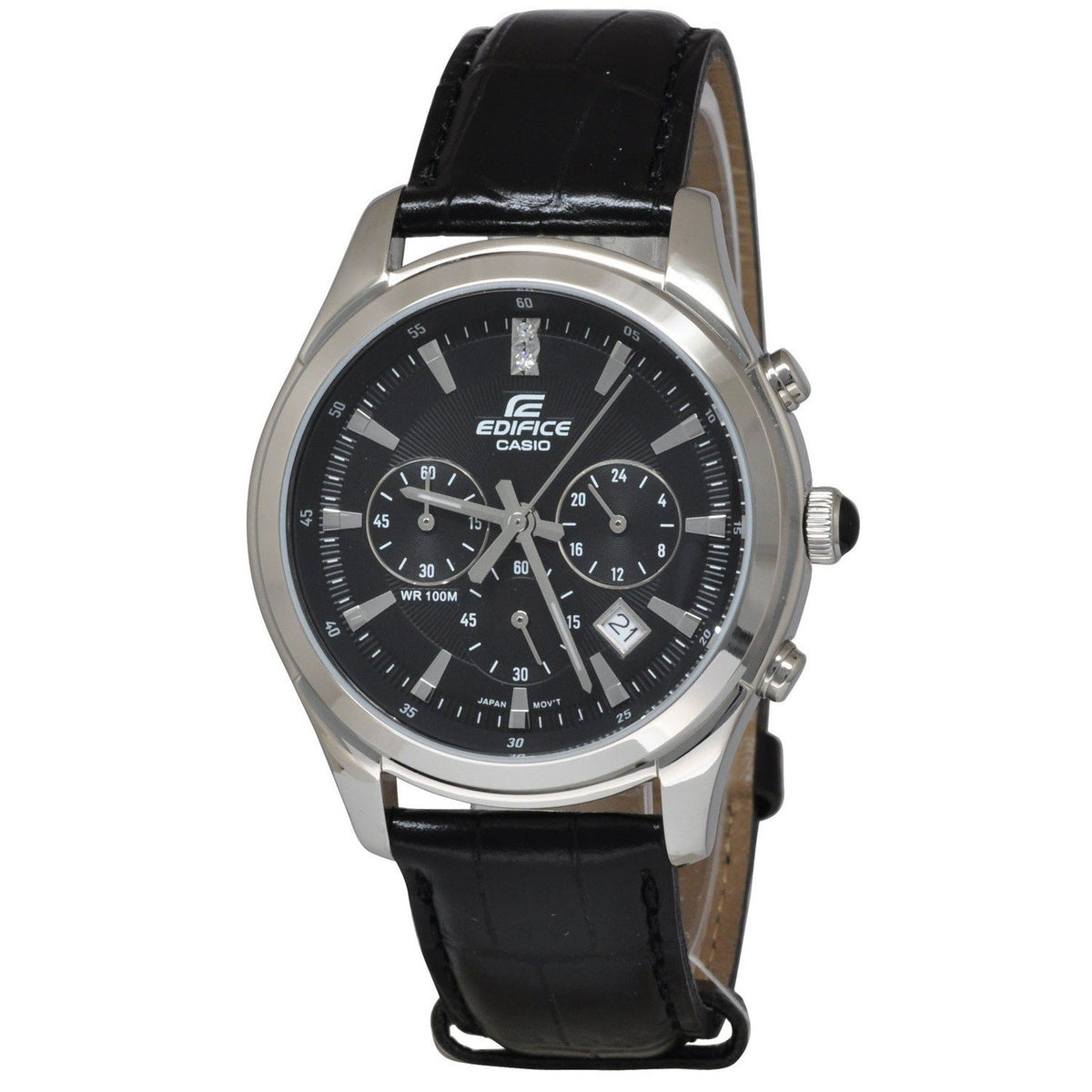Casio Men's EFR517L-1A Edifice Chronograph Black Leather Watch