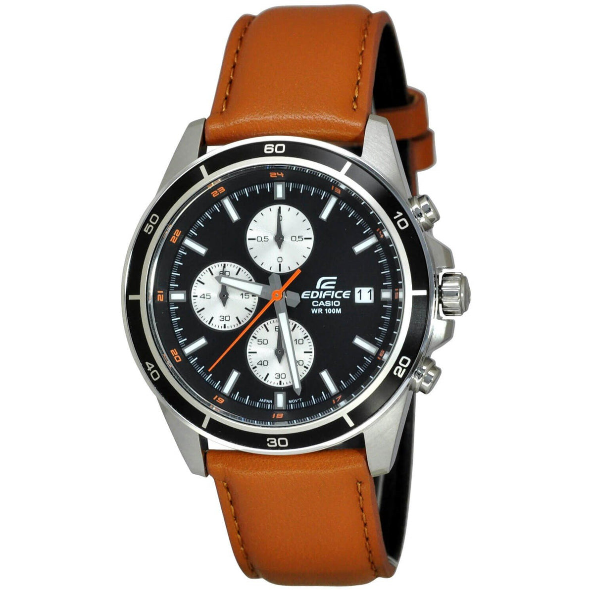 Casio Men's EFR526L-1B Edifice Chronograph Brown Leather Watch
