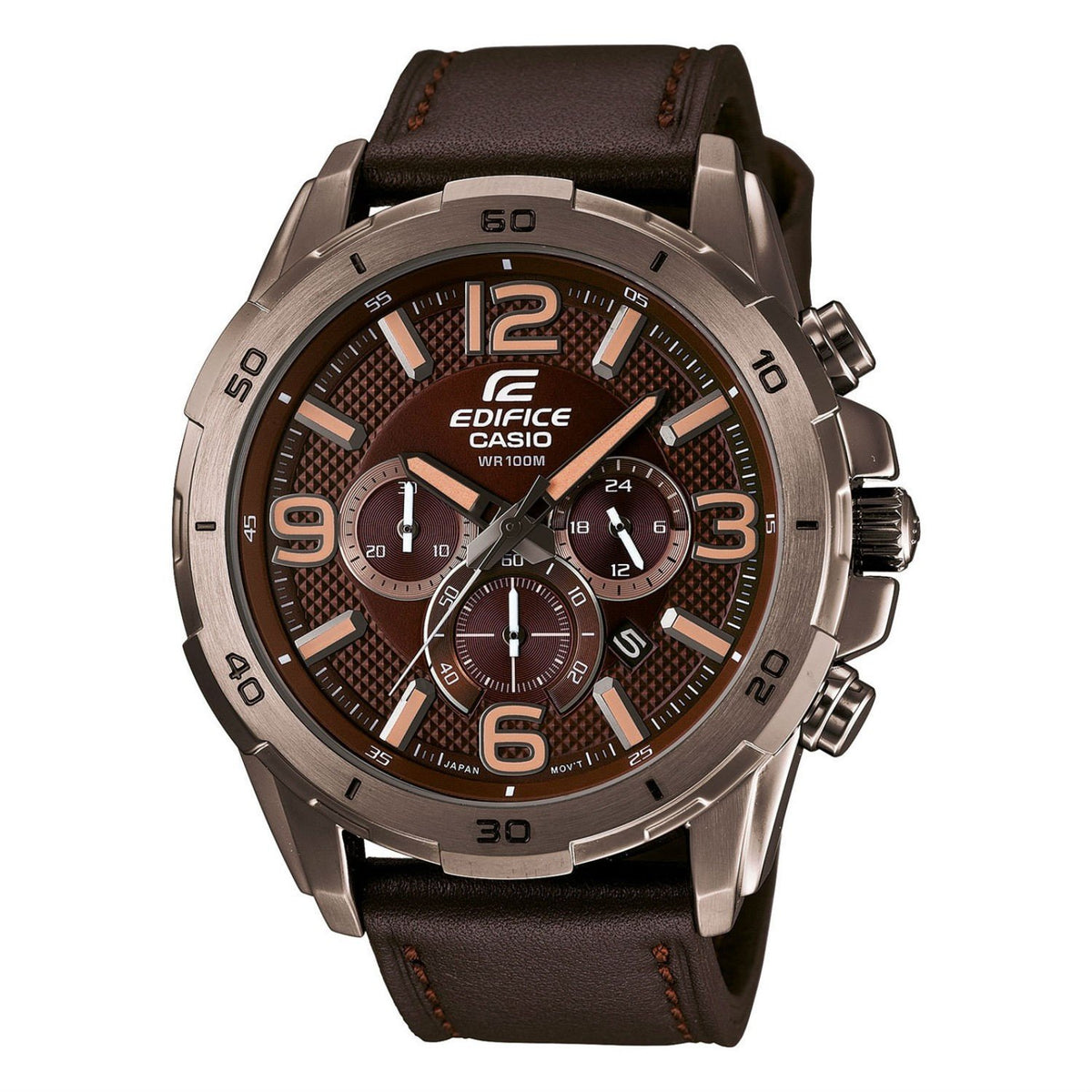 Casio Men's EFR538L-5A Edifice Brown Leather Watch