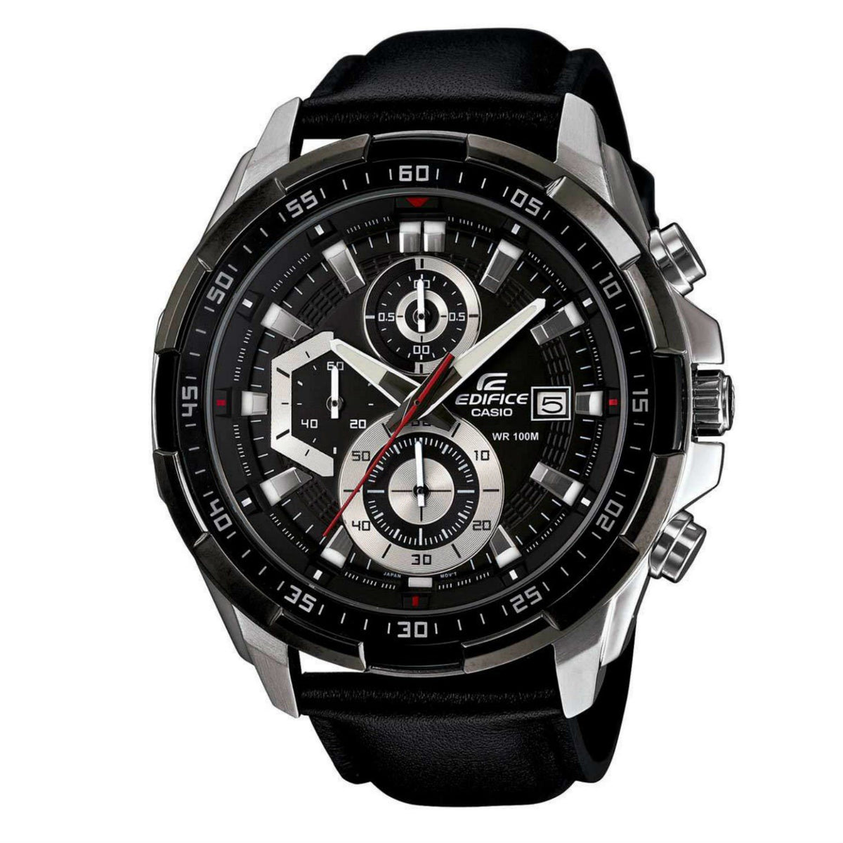 Casio Men&#39;s EFR539L-1AV Edifice Chronograph Black Leather Watch