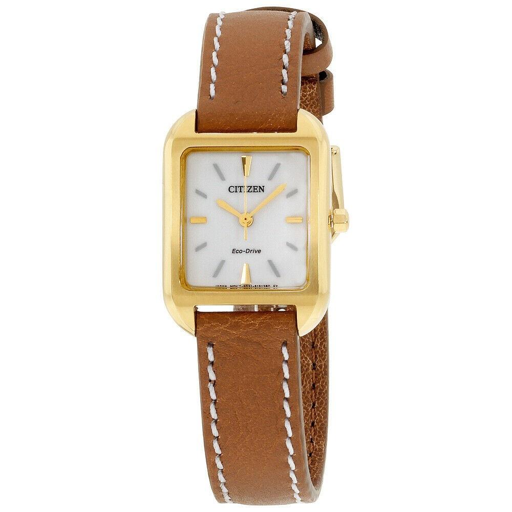 Citizen Women&#39;s EM0492-02A Silhouette Brown Leather Watch