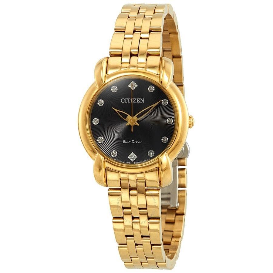 Citizen Women&#39;s EM0712-59E Jolie Gold-Tone Stainless Steel Watch