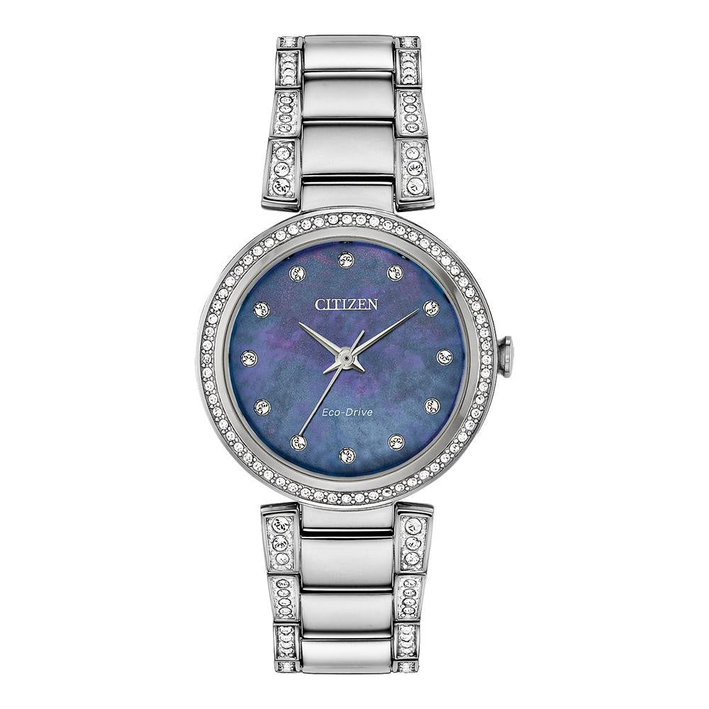 Citizen Women's EM0840-59N Eco-Drive Crystal Stainless Steel Watch