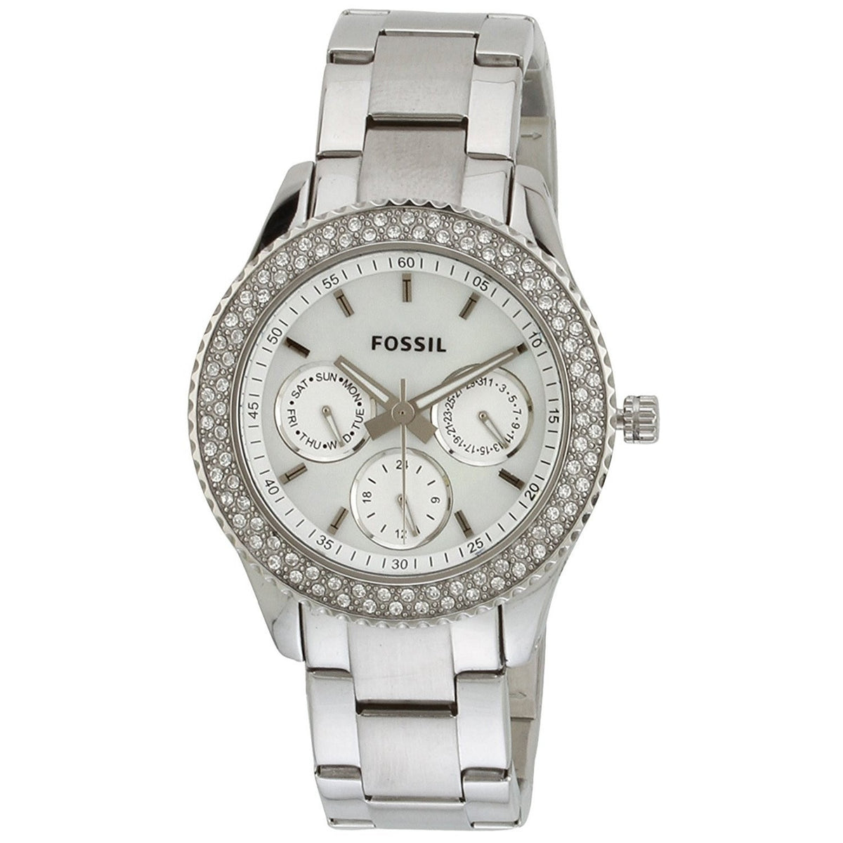 Fossil Women's ES2860 Stella Multi-Function Crystal Stainless Steel Watch