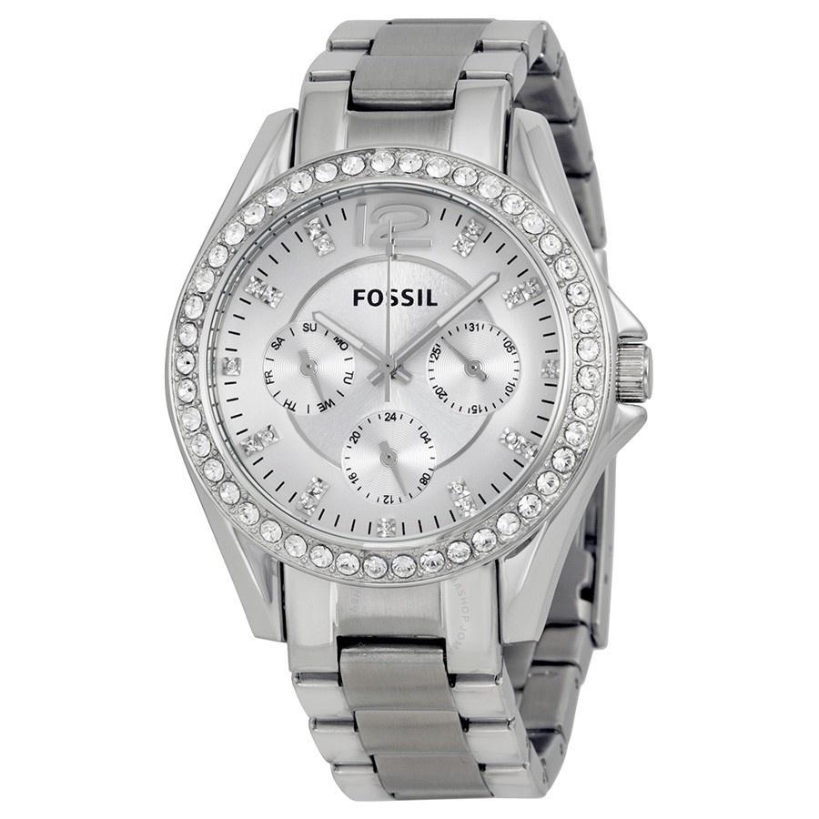 Fossil Women's ES3202 Riley Multi-Function Crystal Stainless Steel Watch
